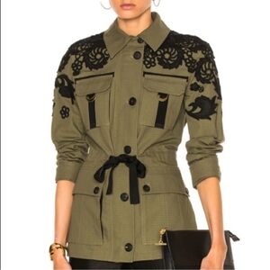 NWOT Veronica Beard Heritage Utility Jacket Lace 0 Green Military Blazer $695